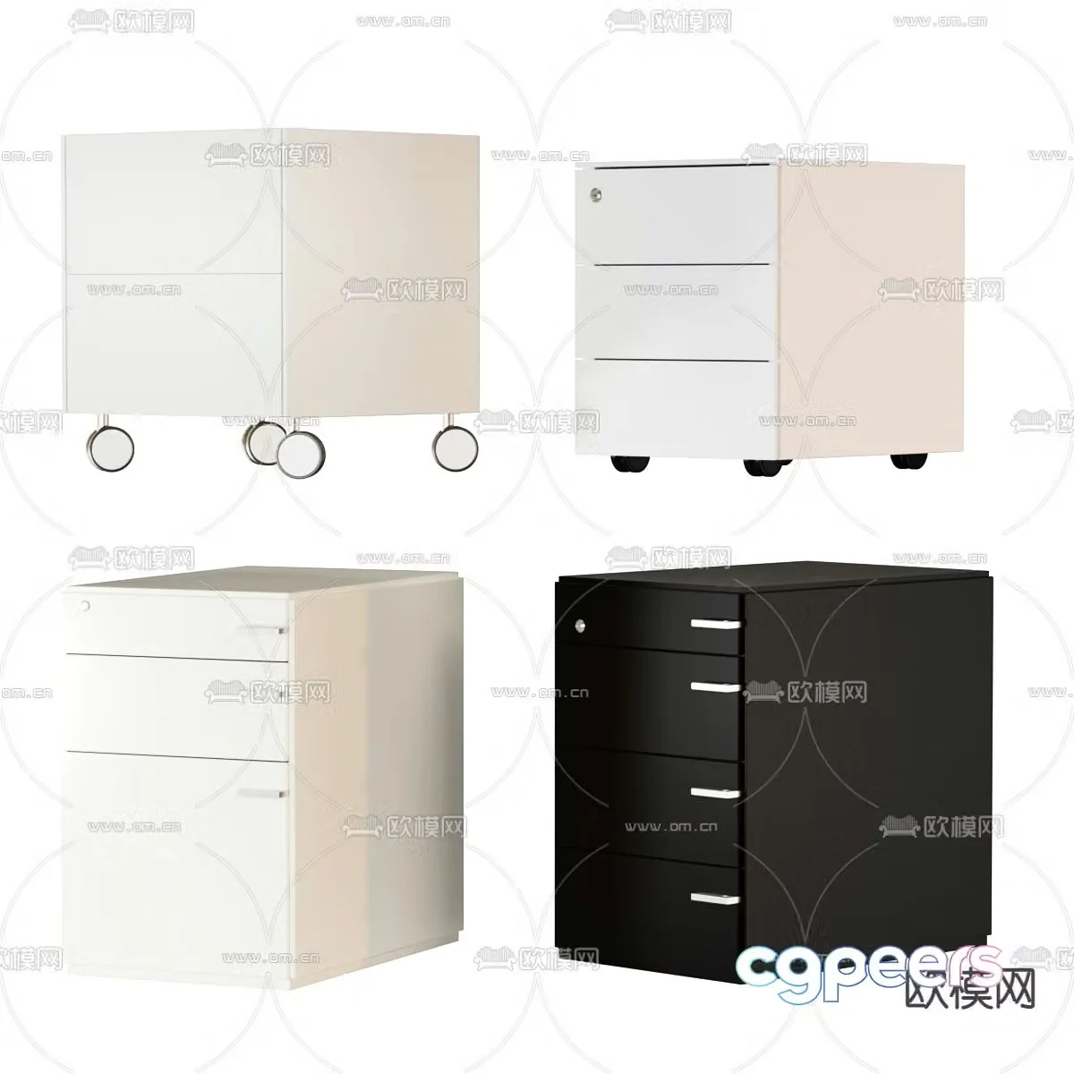 Office file cabinet file storage cabinet 3d model