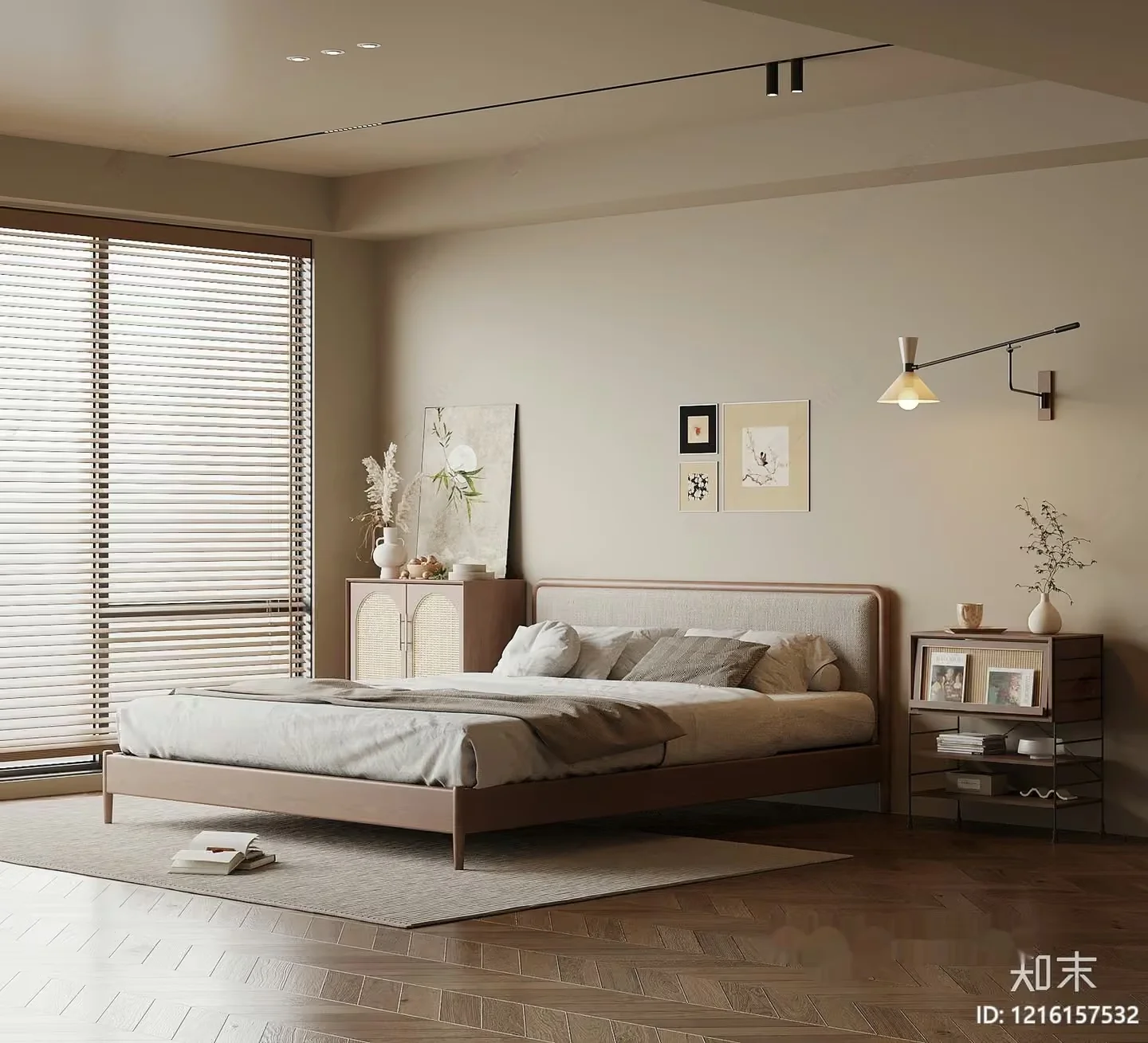 Cozy Modern Bedroom 3D Model – 15337 – VRAY Render