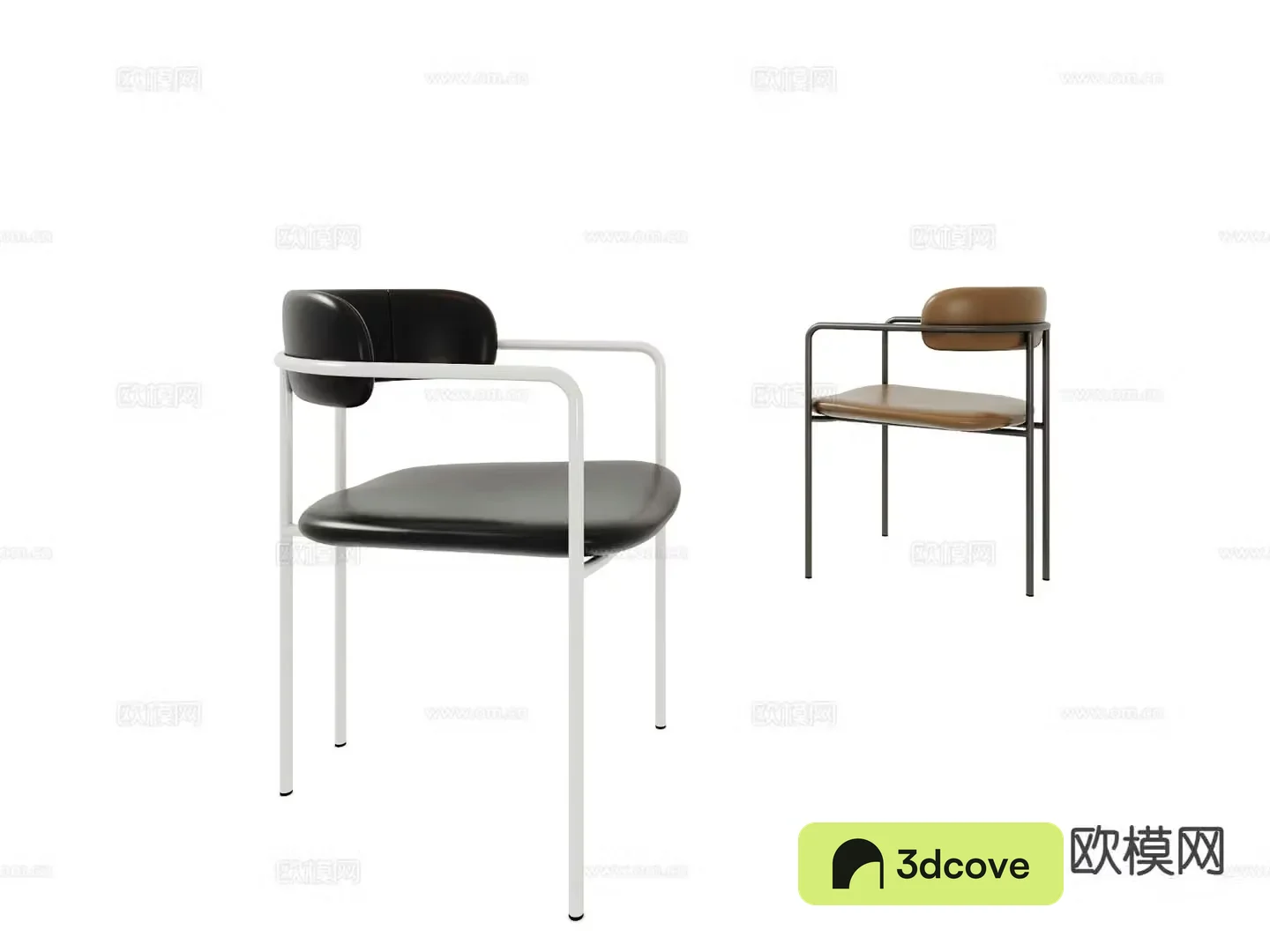 Modern single chair leather chair dining chair