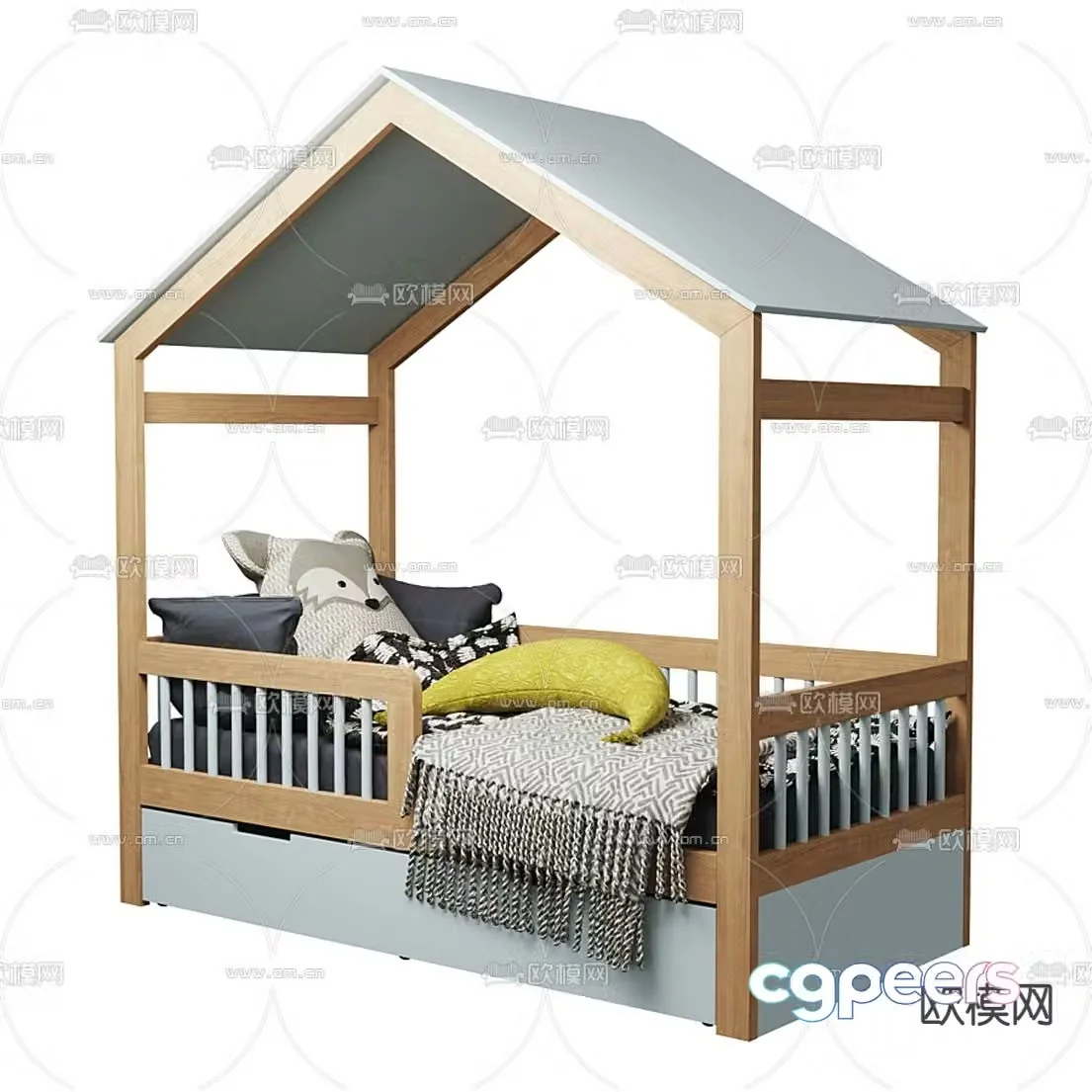 Modern children’s bed 3d model