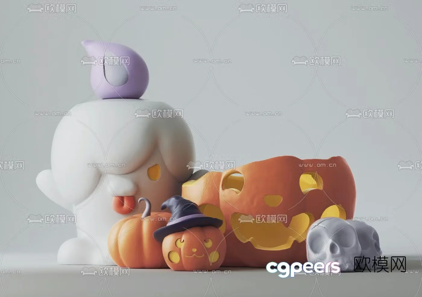 Modern halloween pumpkin toy 3d model
