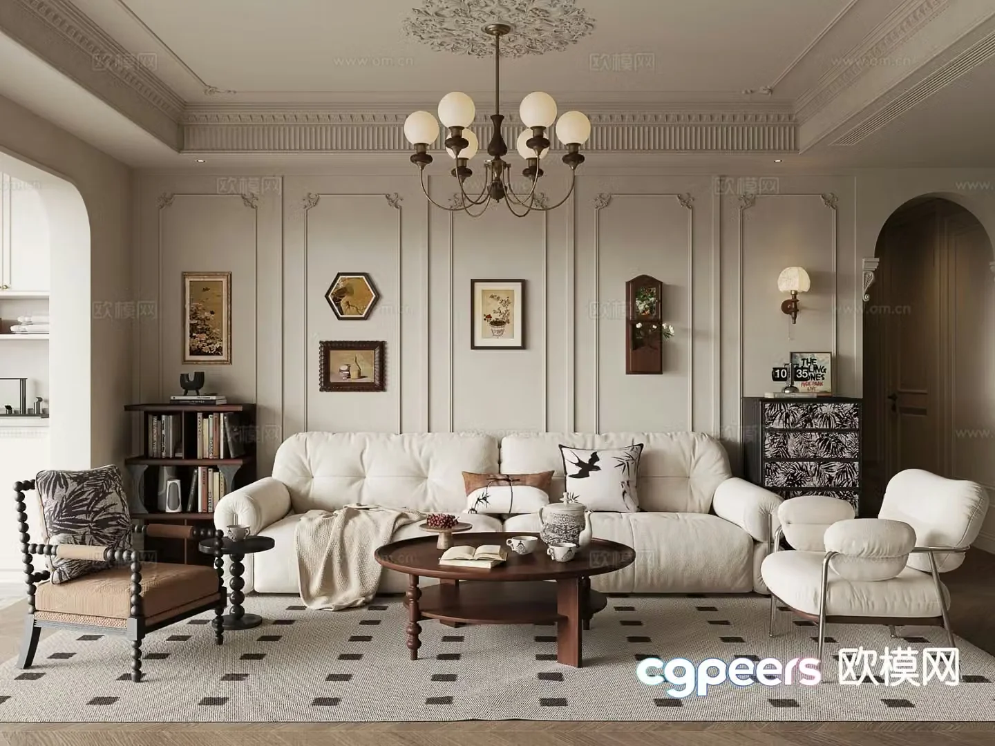 French living room 3d model