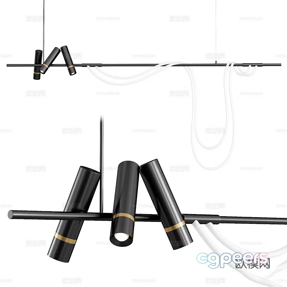 Modern minimalist restaurant decorative chandeliers 3d model