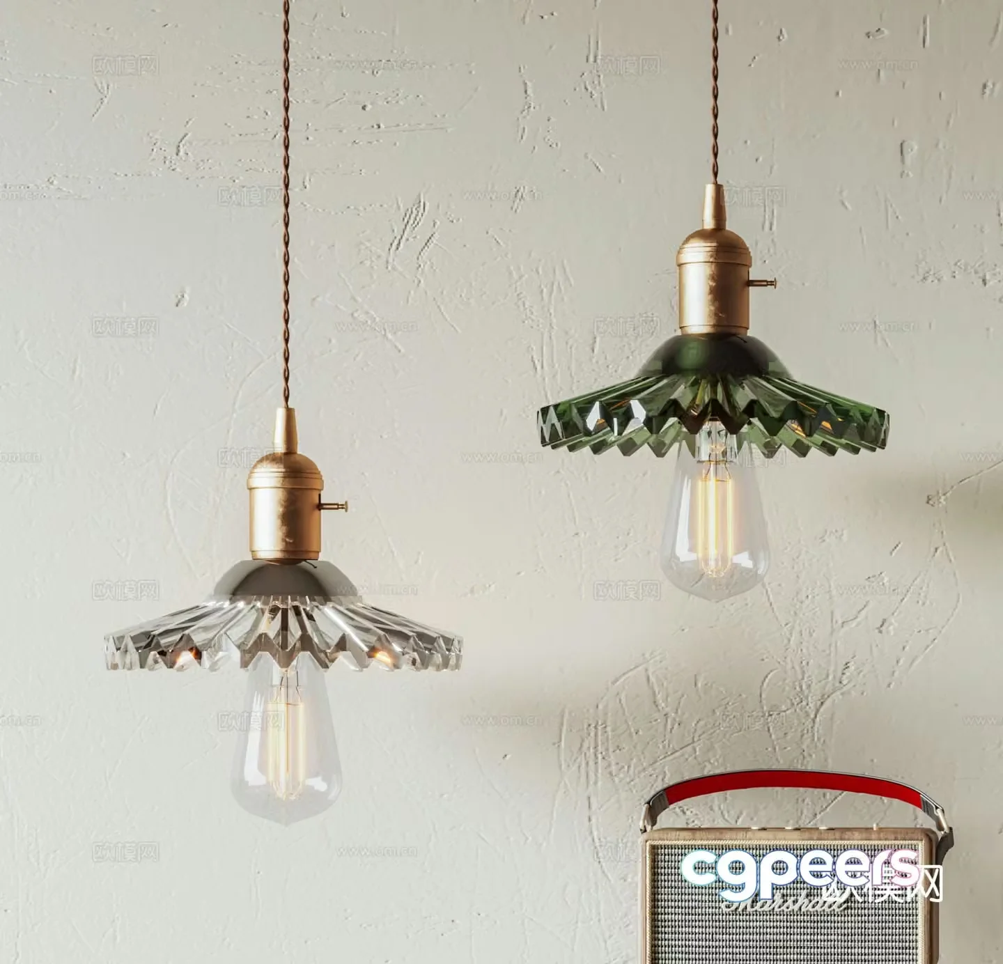 French chandelier bedside chandelier 3d model