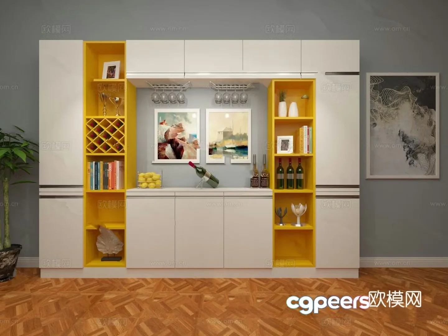 Modern wine cabinet model 3d model