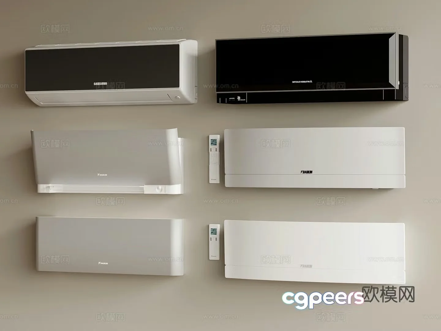 Air conditioner Modern wall-mounted air conditioner 3D model