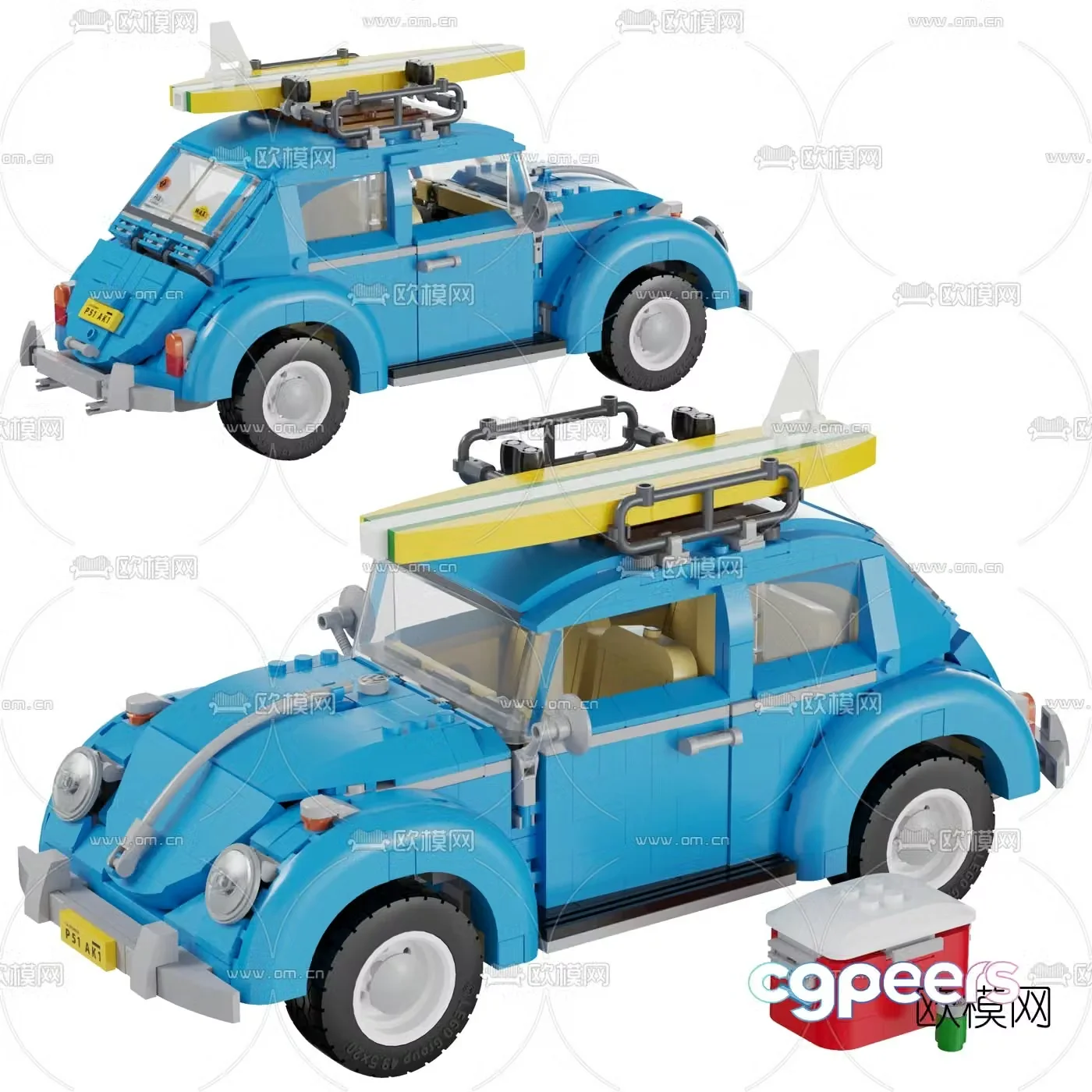 Modern Volkswagen Beetle car 3d model