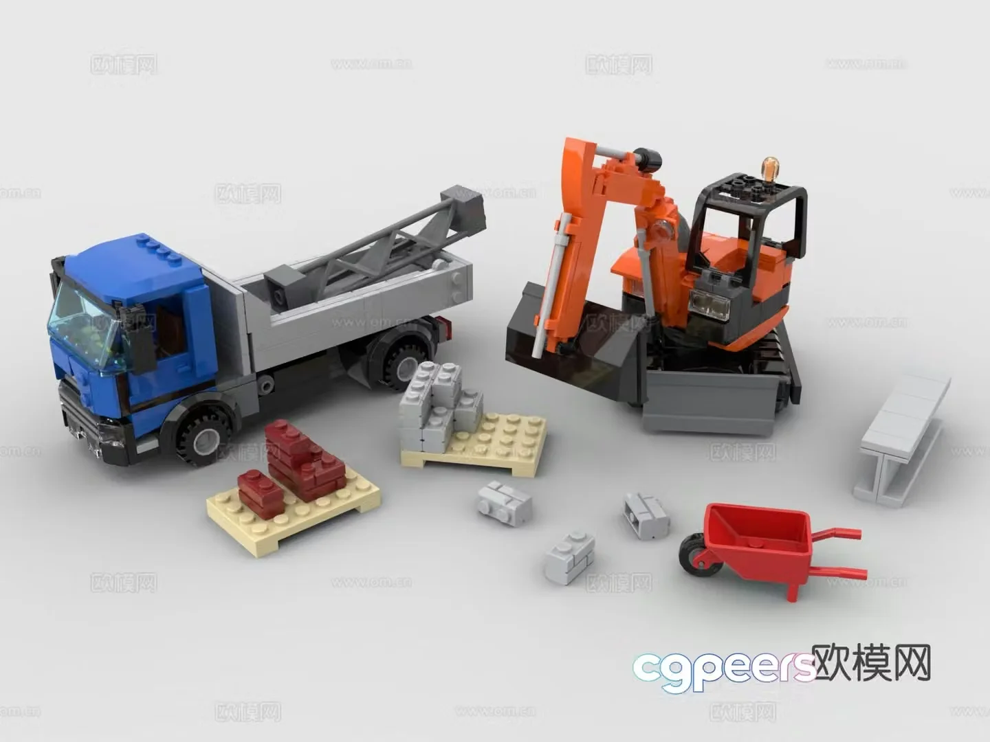 Lego LEGO toys building blocks construction site construction site excavator 3d model