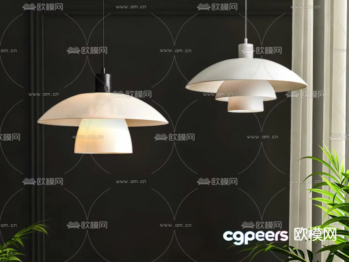 Nordic small chandelier 3d model