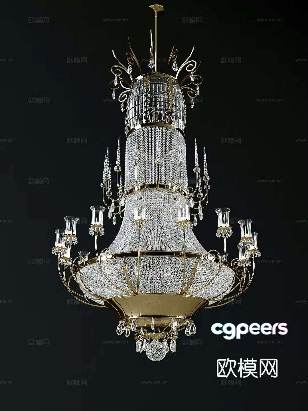 Crystal chandelier 3d model