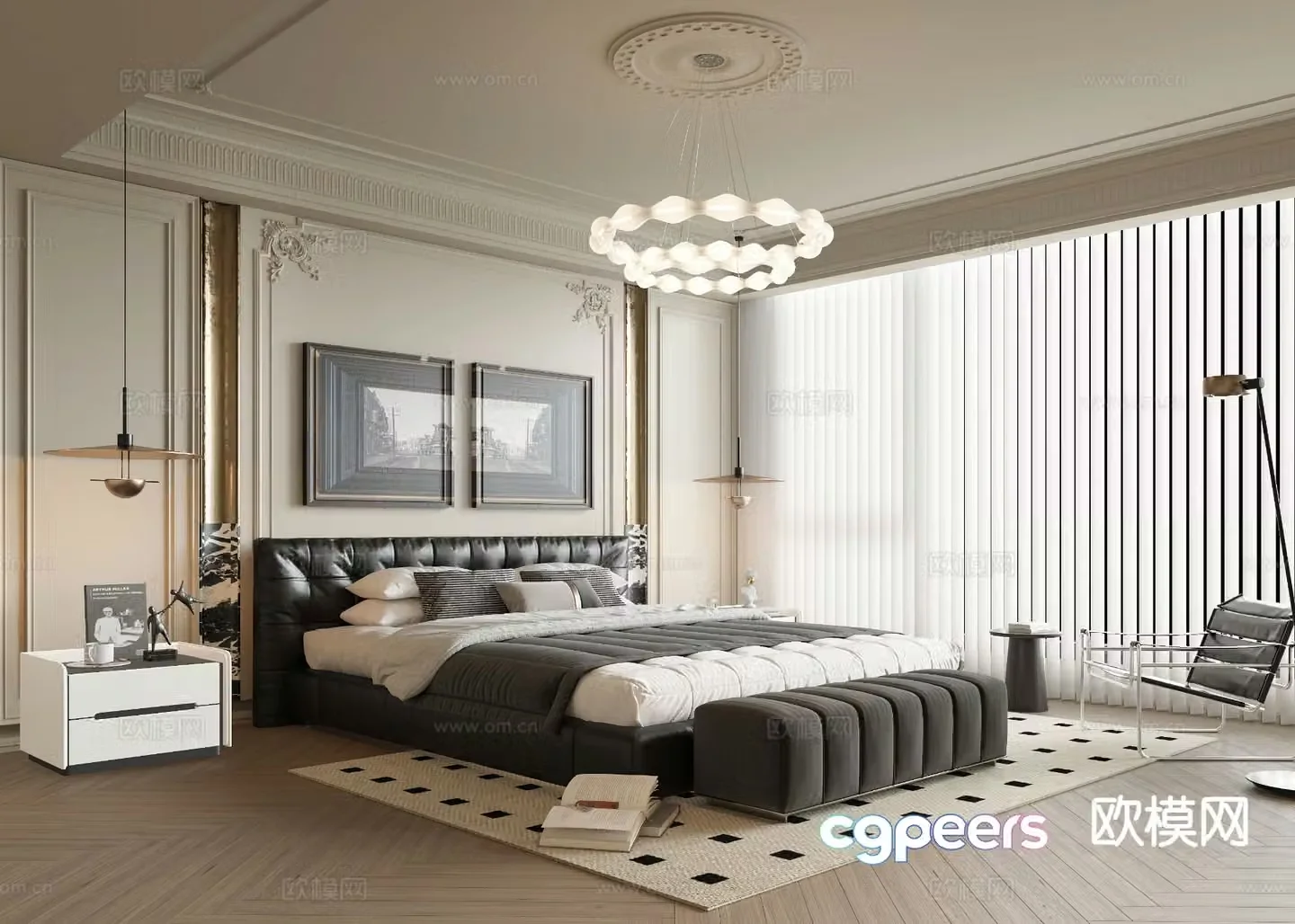 French bedroom master bedroom 3d model
