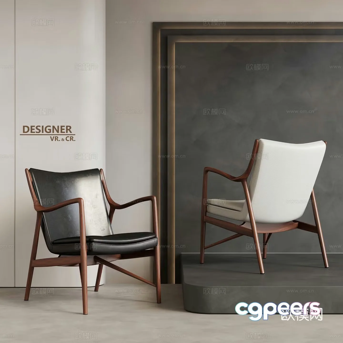 Wabi Sabi leisure chair leather chair 3d model
