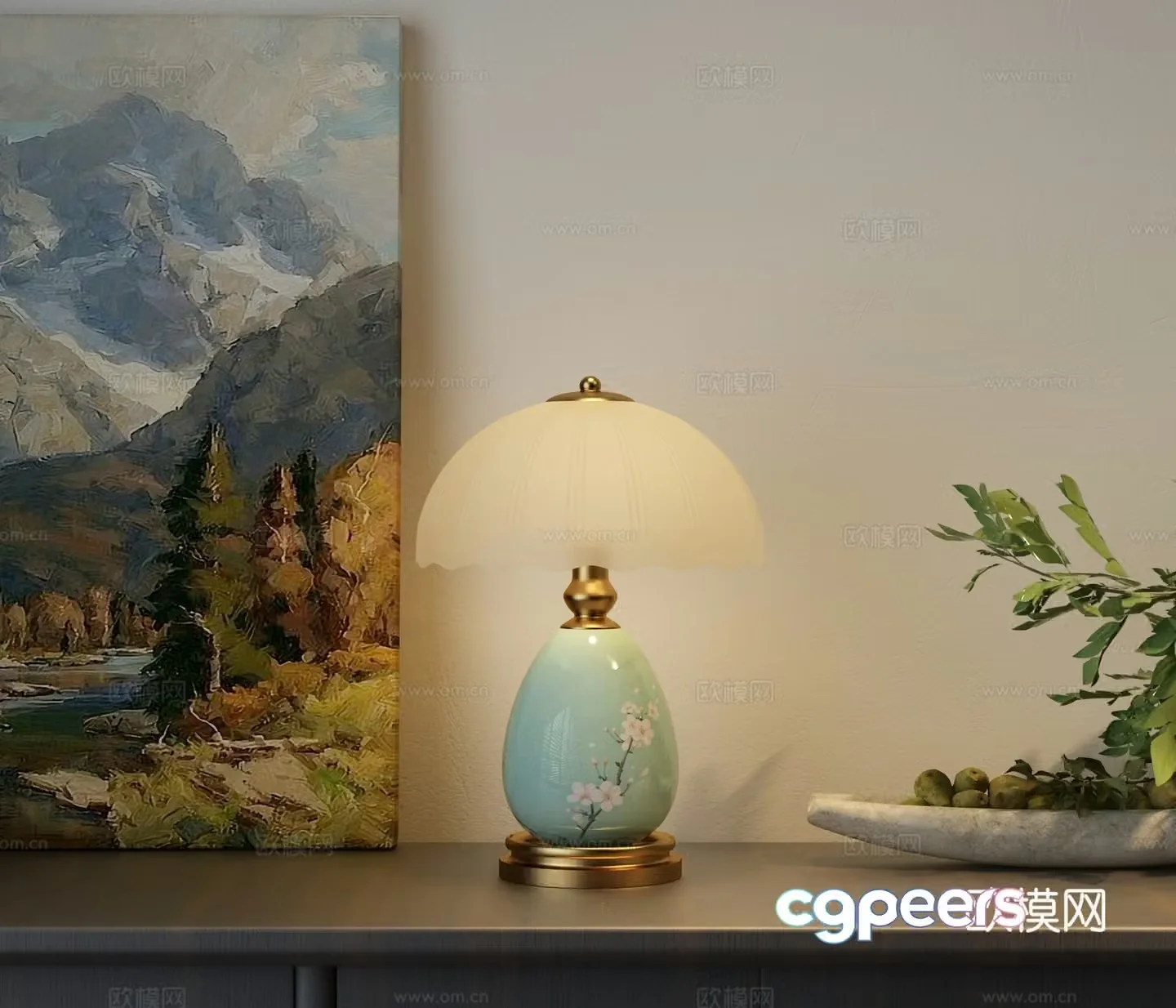 Light luxury desk lamp bedside lamp atmosphere small desk lamp new Chinese style Song Dynasty aesthetics small fresh desk lamp 3D model