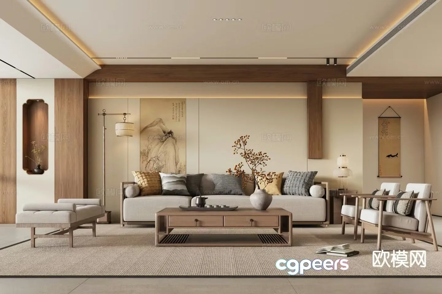 New Chinese living room 3D model