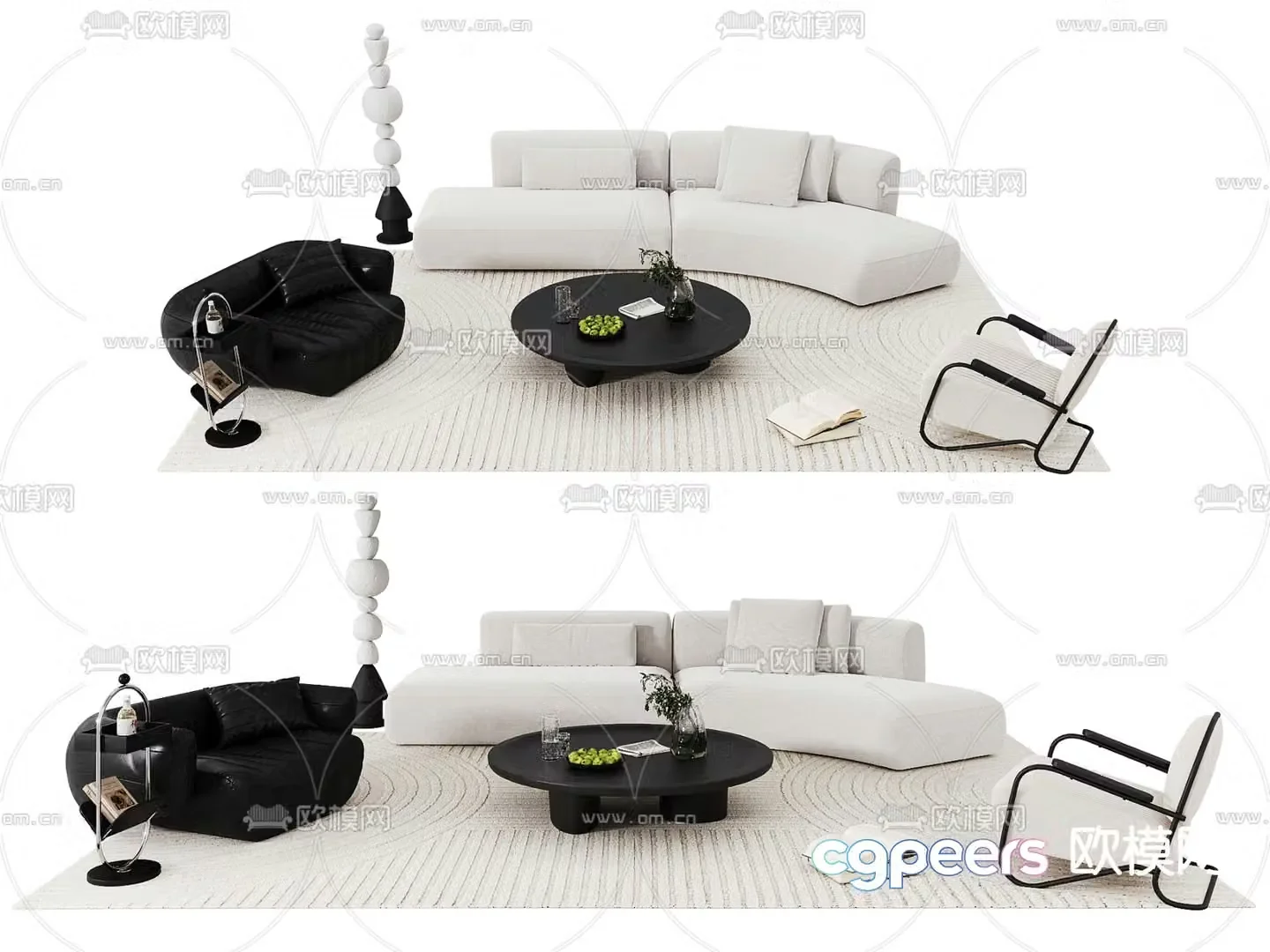 Modern sectional sofa 3d model
