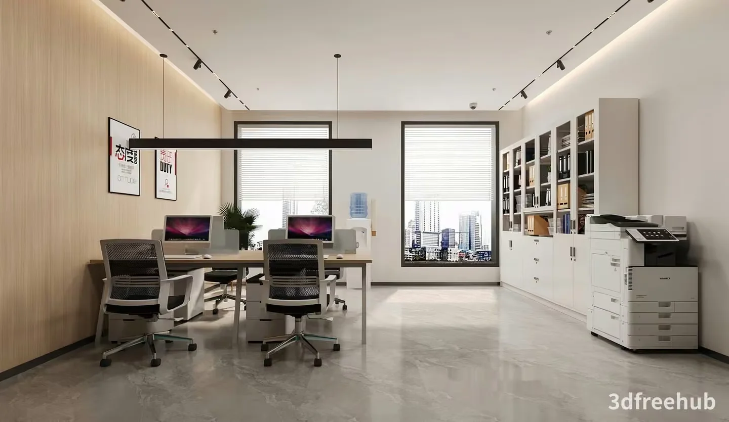 Modern Office Space 3D Model – 20006 – VRAY Render