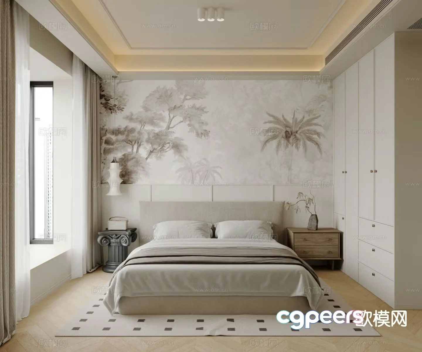 French bedroom master bedroom 3d model