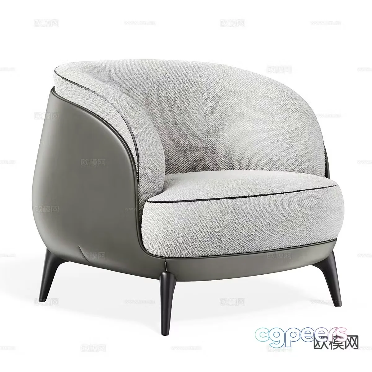 Modern minimalist sofa single sofa 3d model