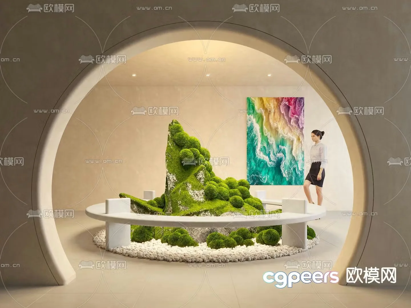 Indoor landscape plant landscaping 3d model