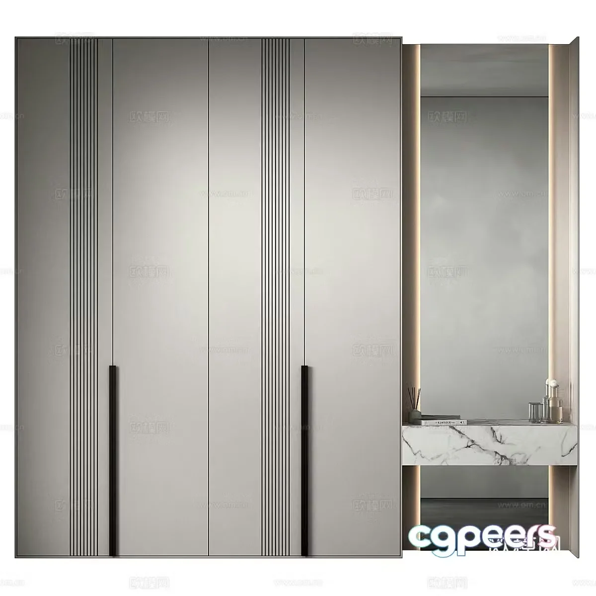 Modern minimalist wardrobe 3d model
