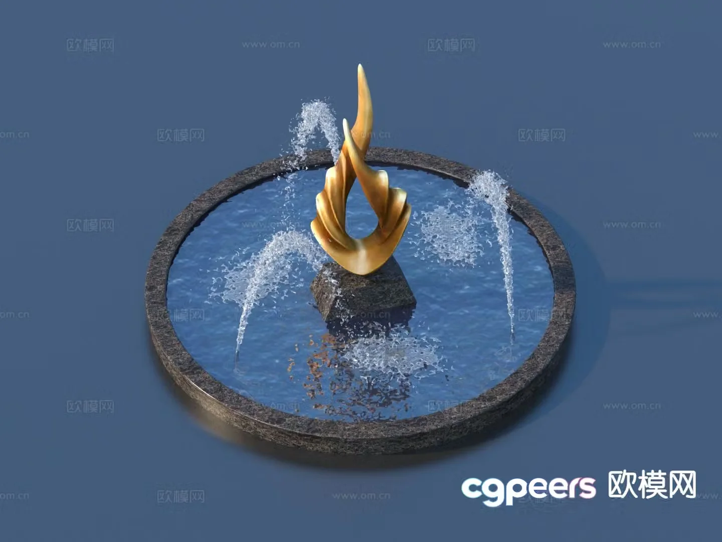 Urban Sculpture Waterscape Sketch Landscape Sculpture 3D Model