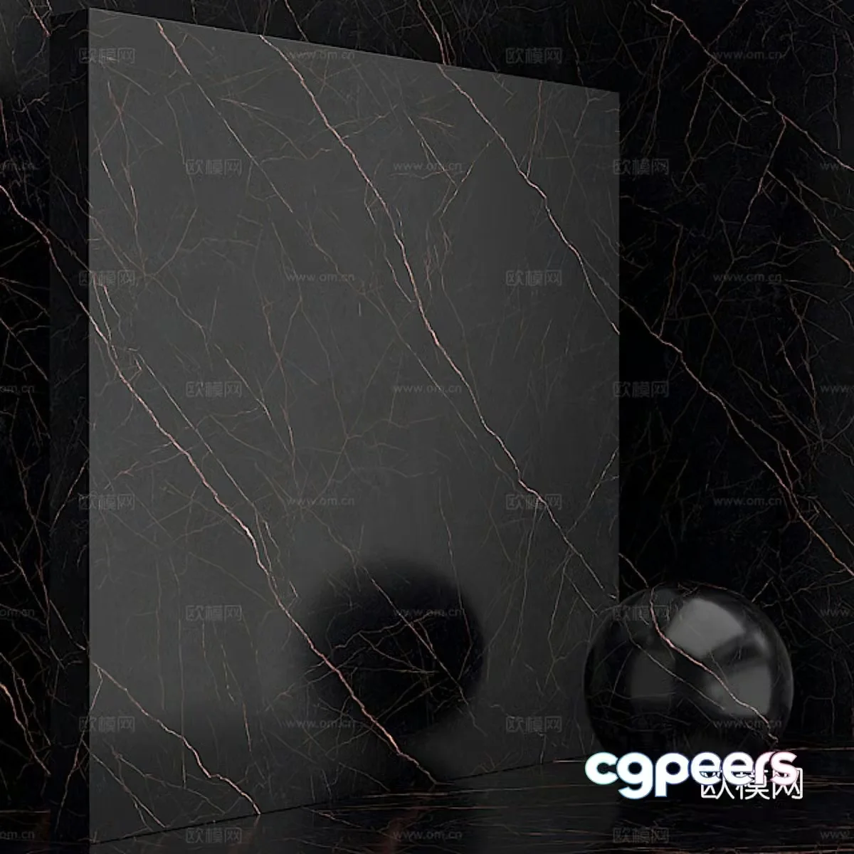 Modern black marble 3d model