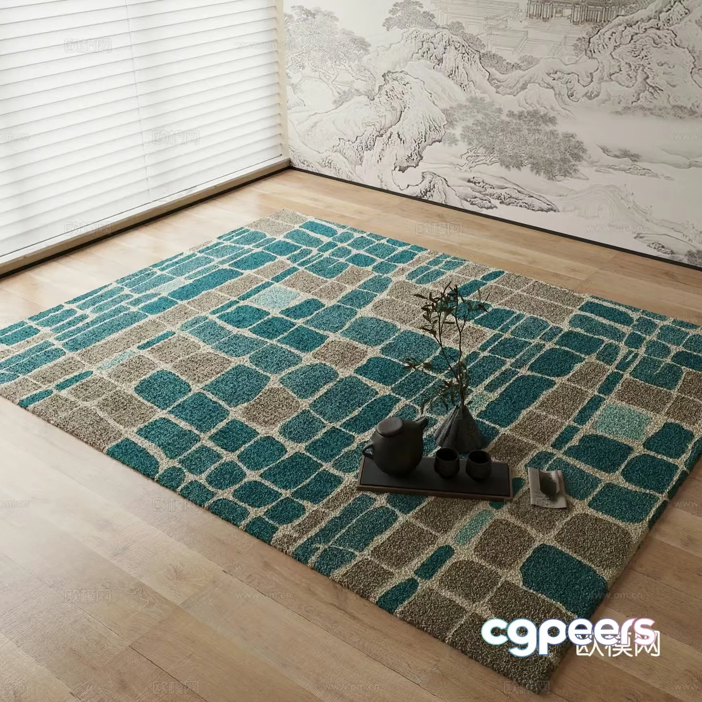 New Chinese carpet 3D model