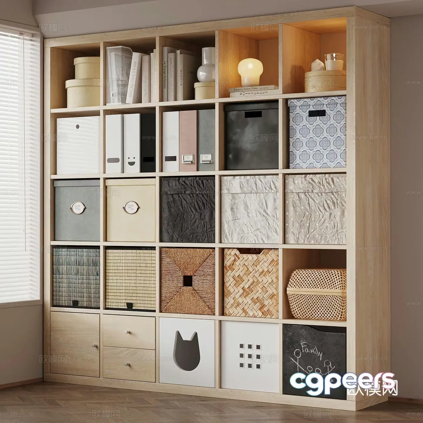 Modern multifunctional storage cabinet 3d model