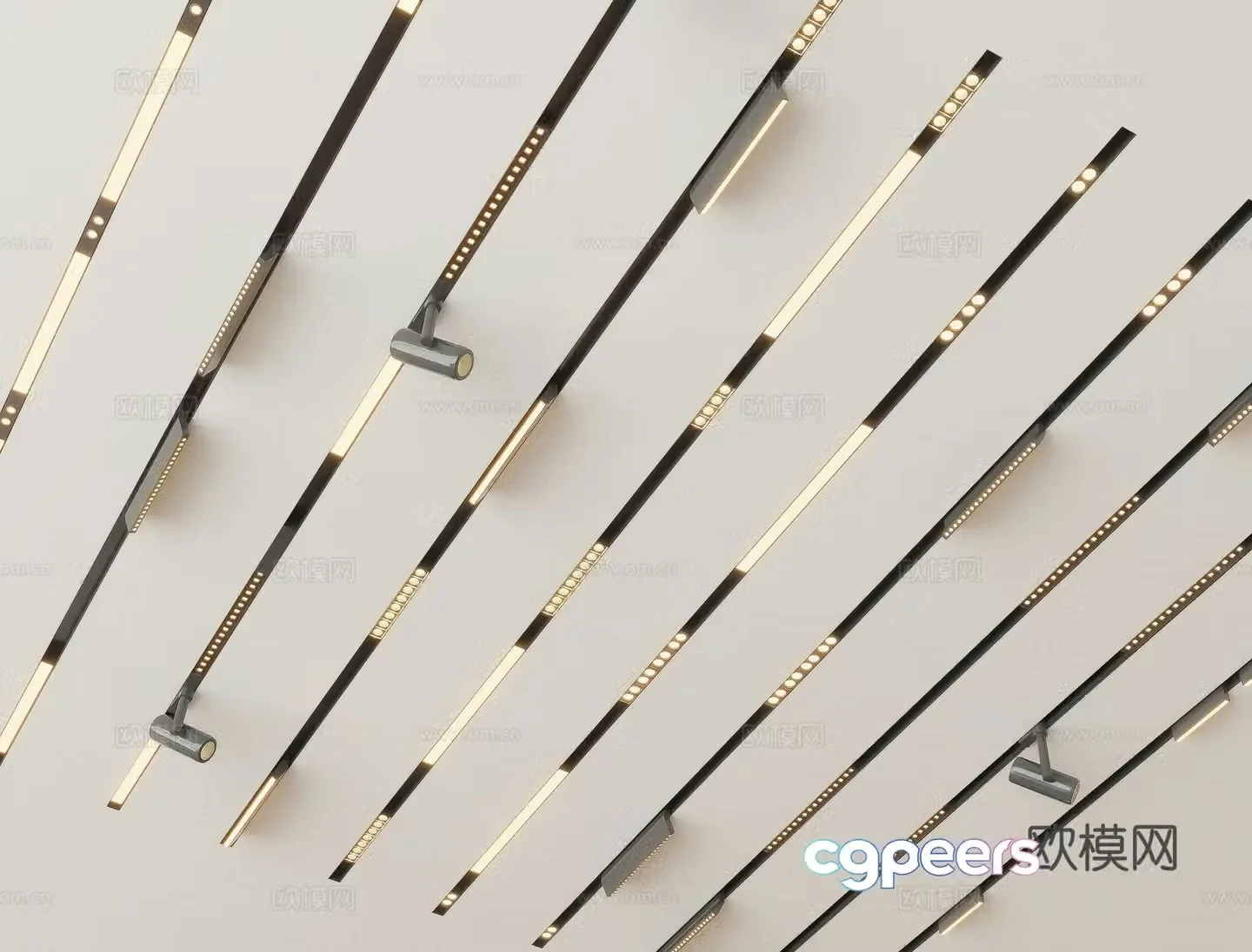 Modern magnetic light track light 3d model
