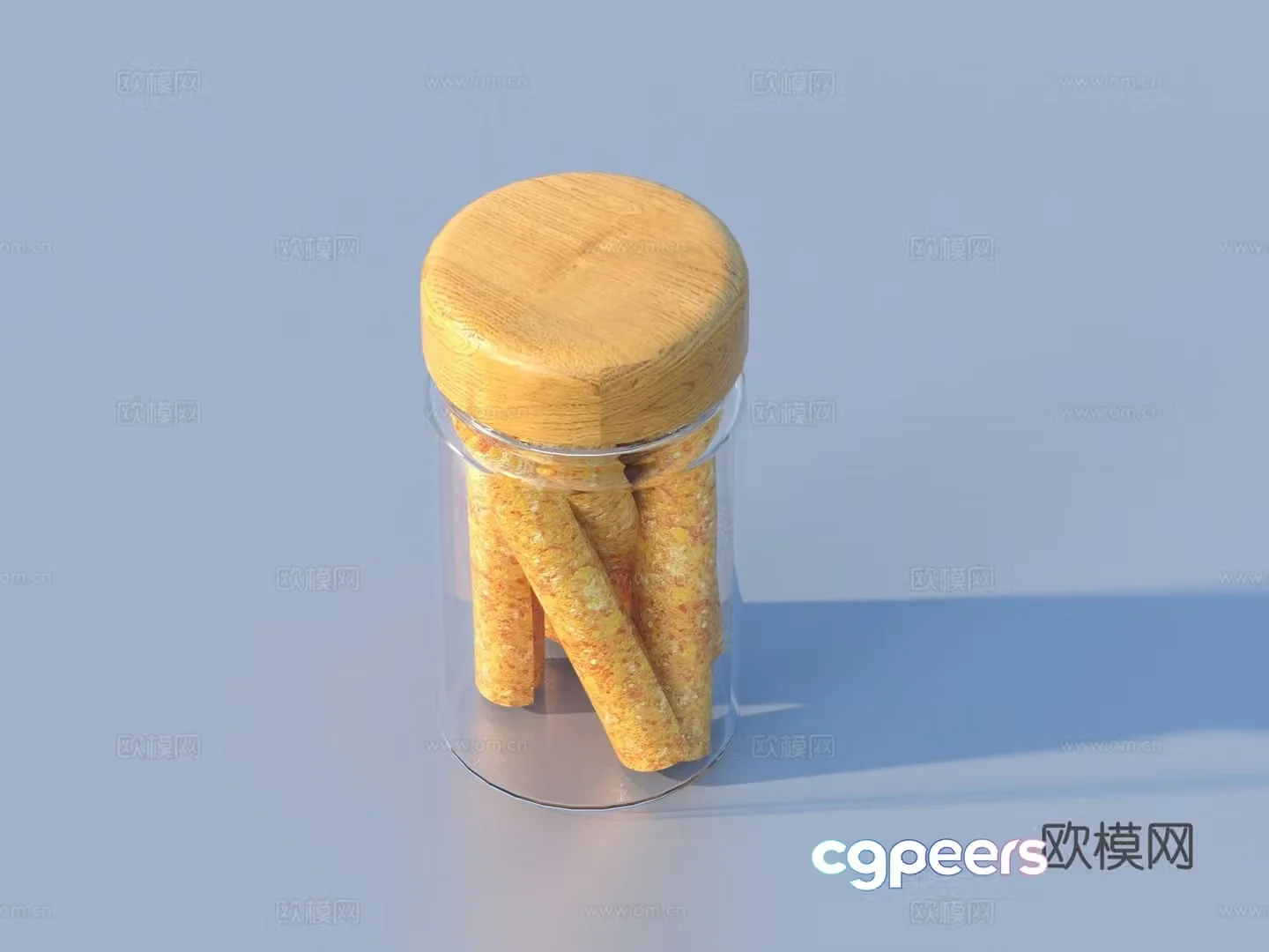 Egg rolls canned snacks glass jar casual snacks 3D model
