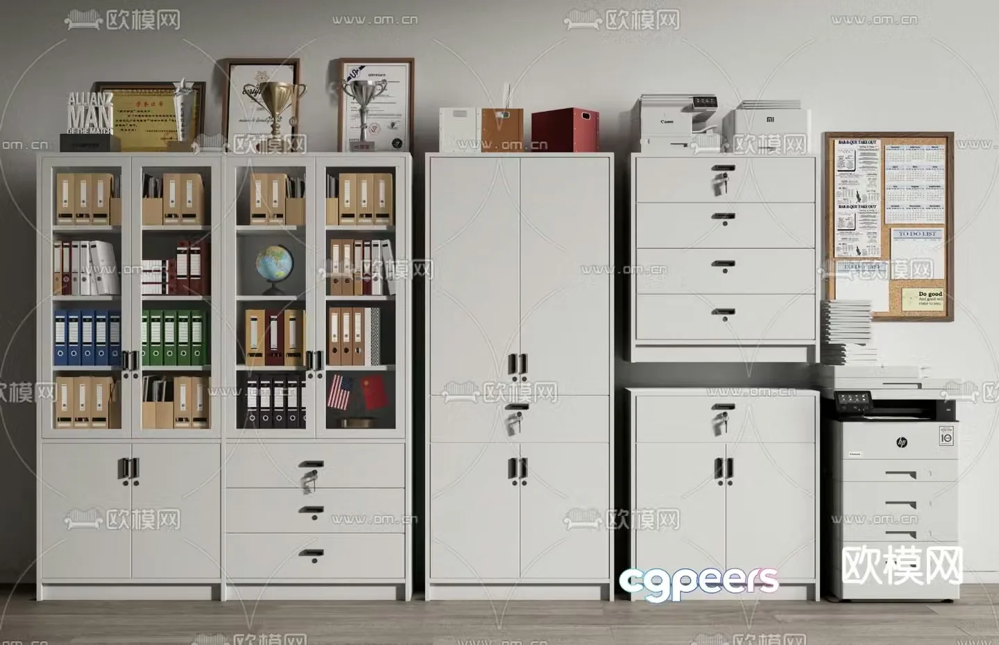 File cabinet file cabinet information cabinet printer office supplies 3d model