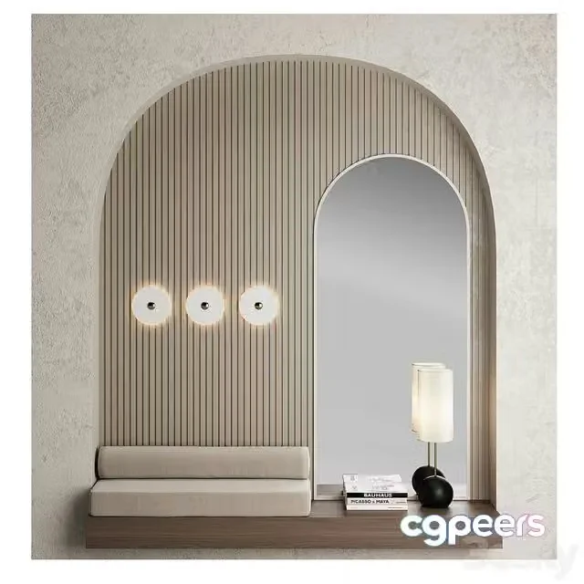 3ds Max Free – Hallway 005 with Flint lamp