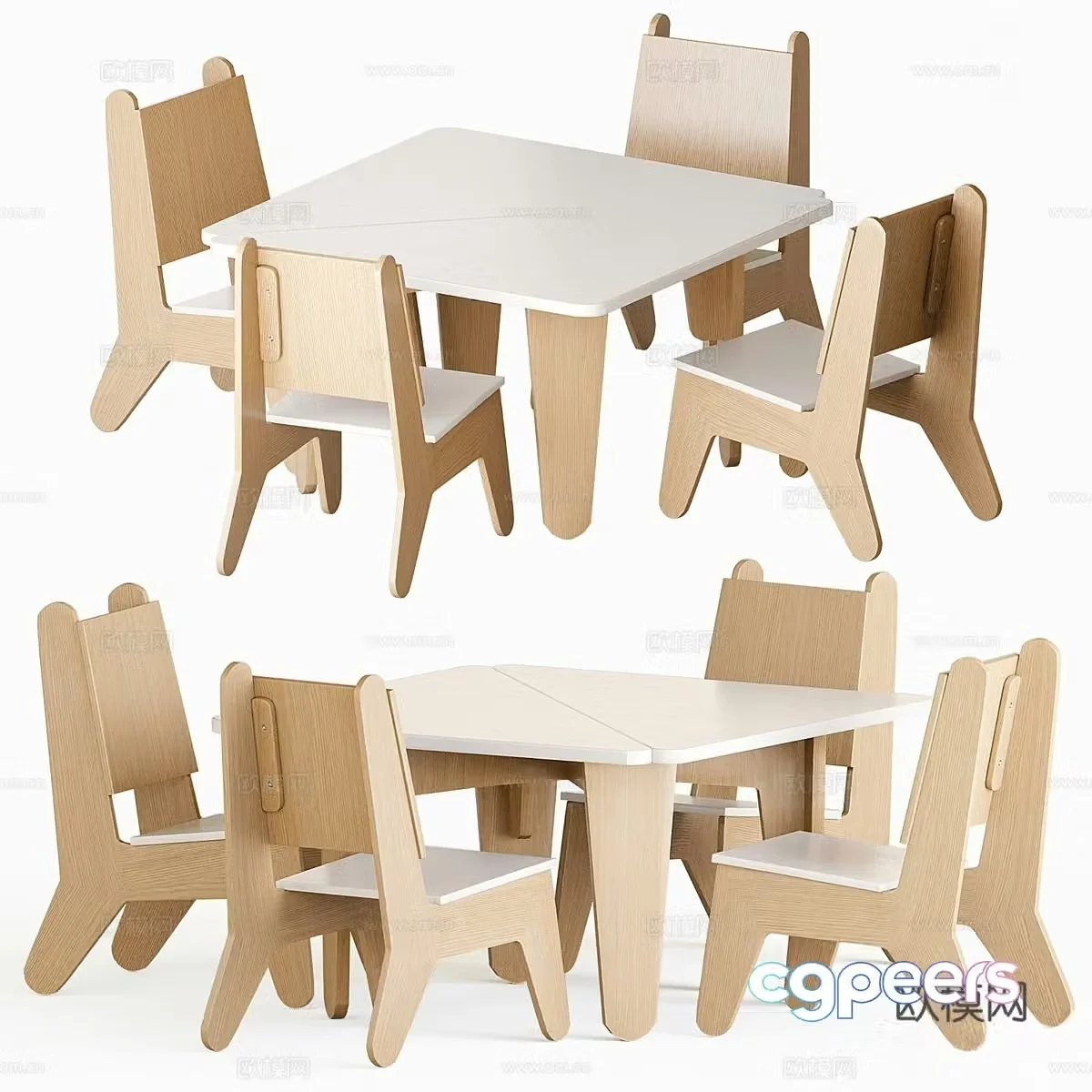 Modern children’s tables and chairs toy tables and chairs 3d model