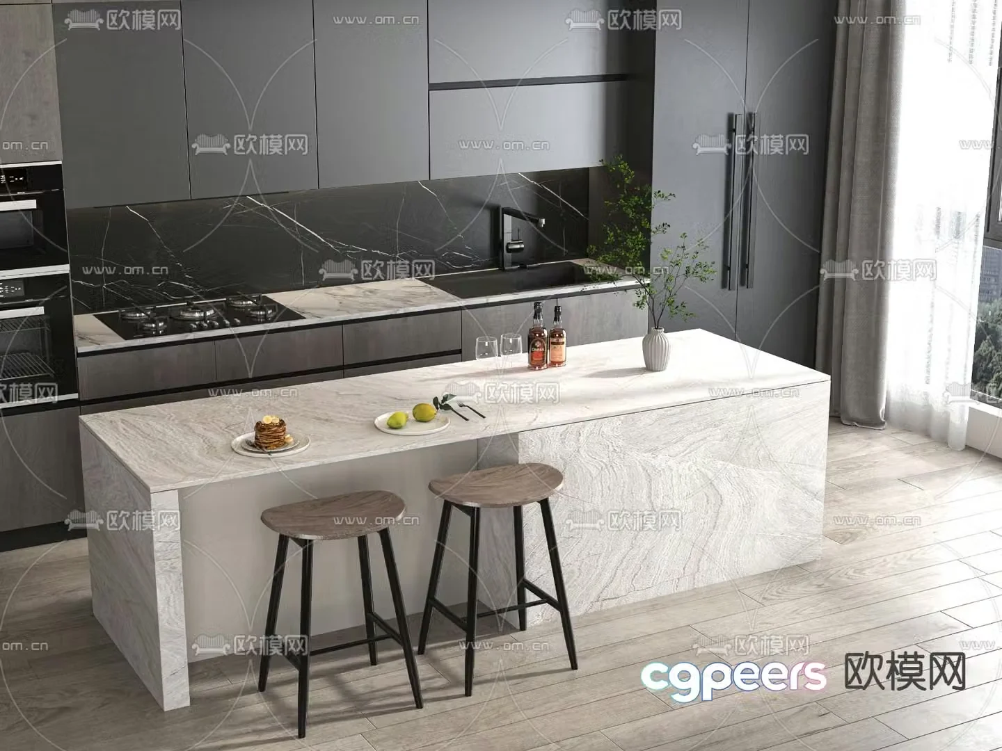 Nakashima bar water bar 3d model