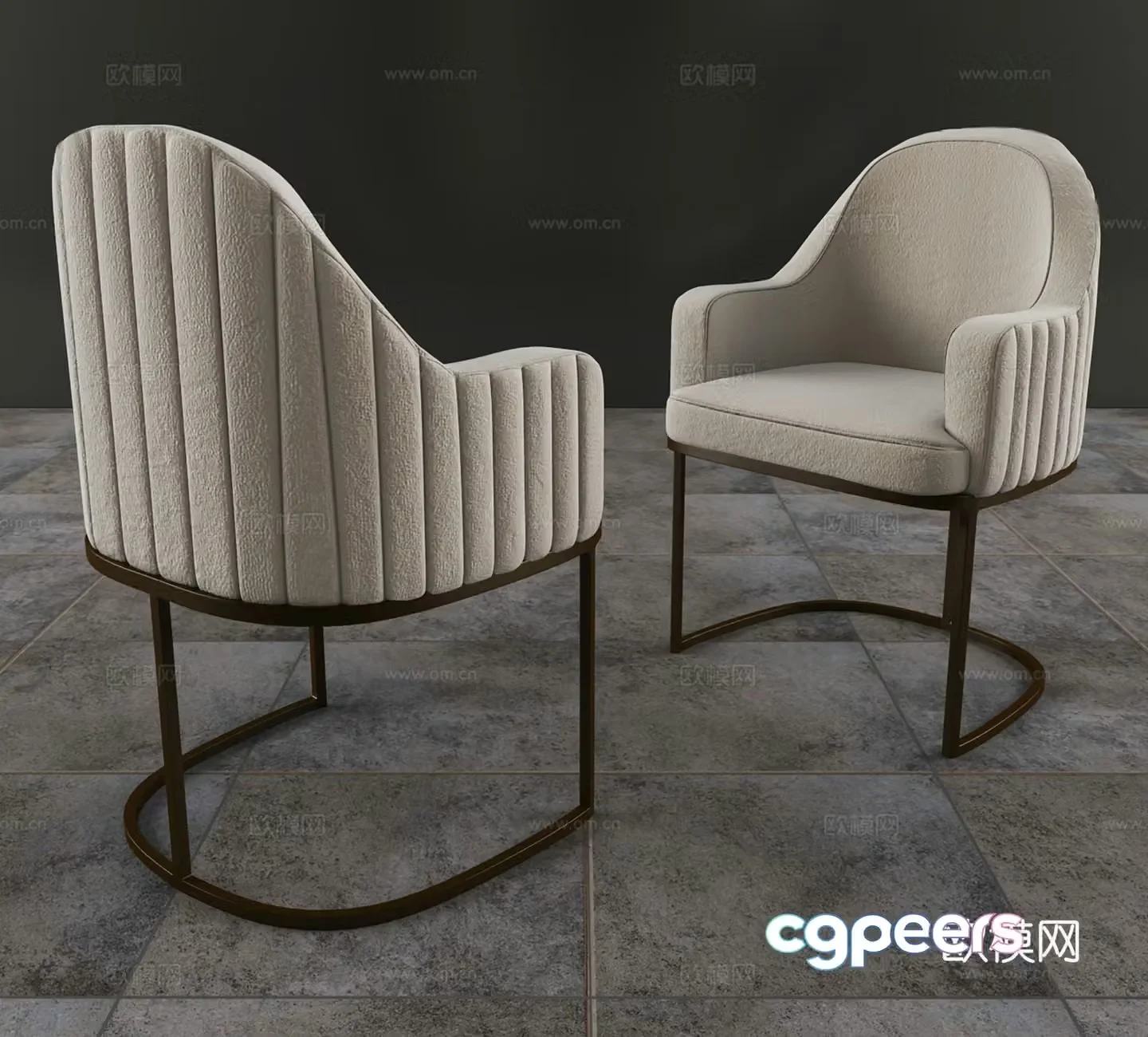 Modern leisure chair cloth chair book chair single chair 3d model