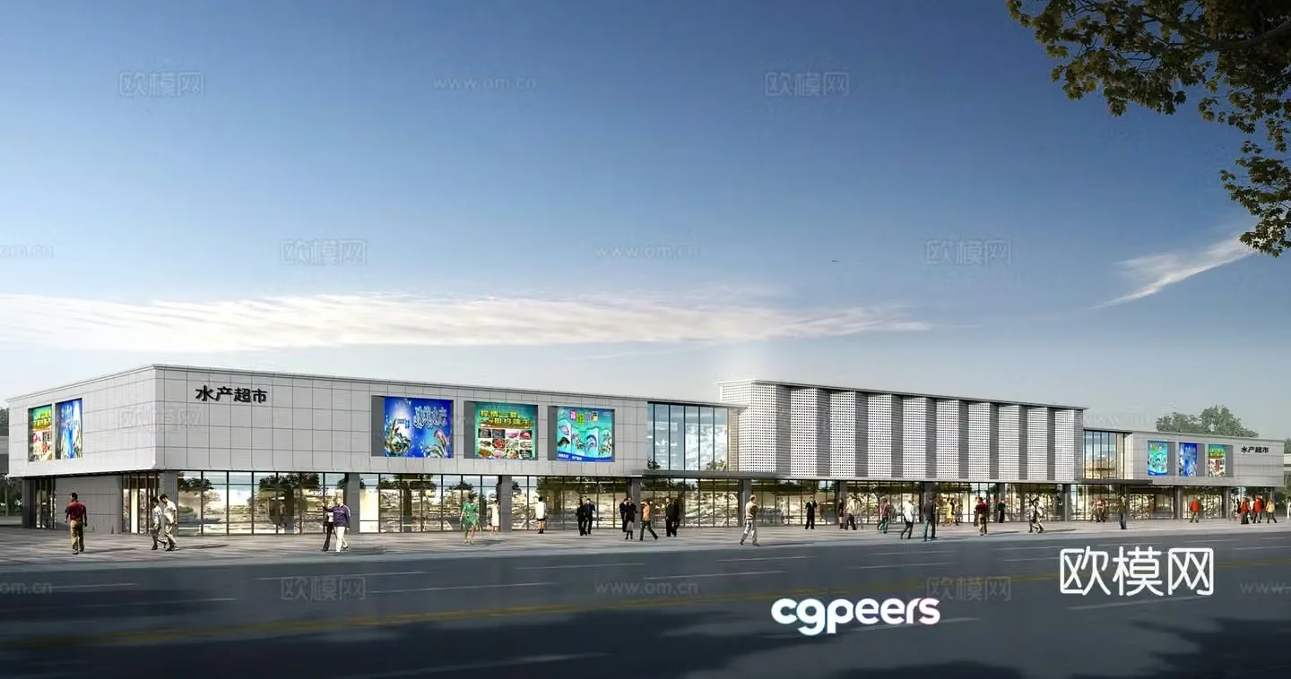 3D model of commercial appearance along the street