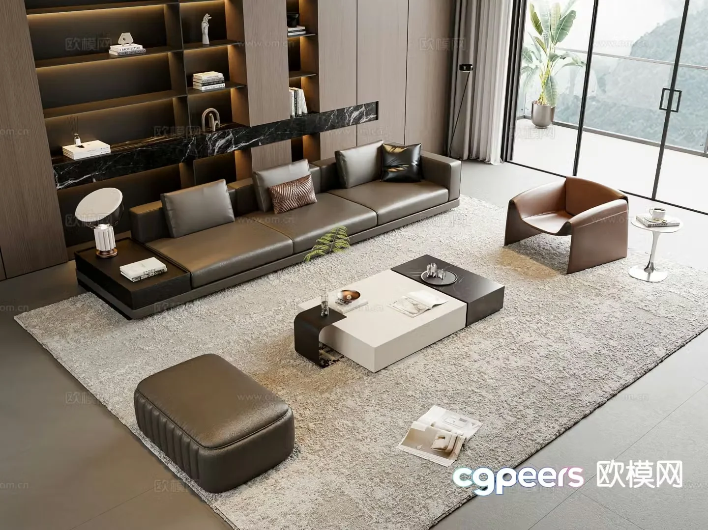 Italian sectional sofa 3d model