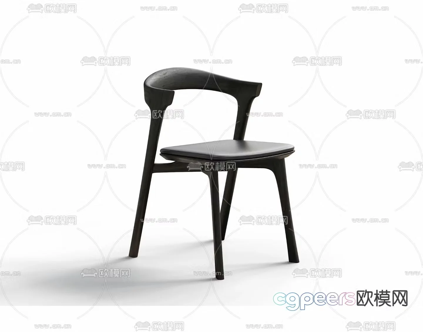 Italian minimalist chair dining chair 3d model