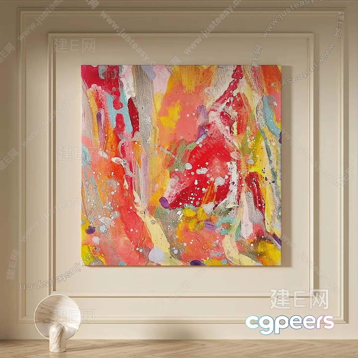 Abstract Art Piece 3D Model – 18243 – VRAY Render