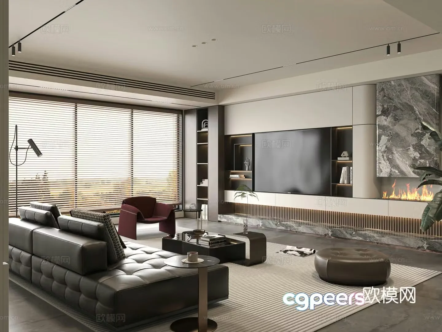 Minotti modern Italian living room 3d model