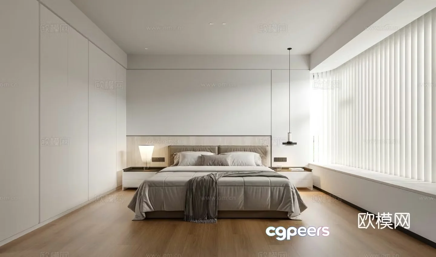 Minimalist master bedroom 3d model