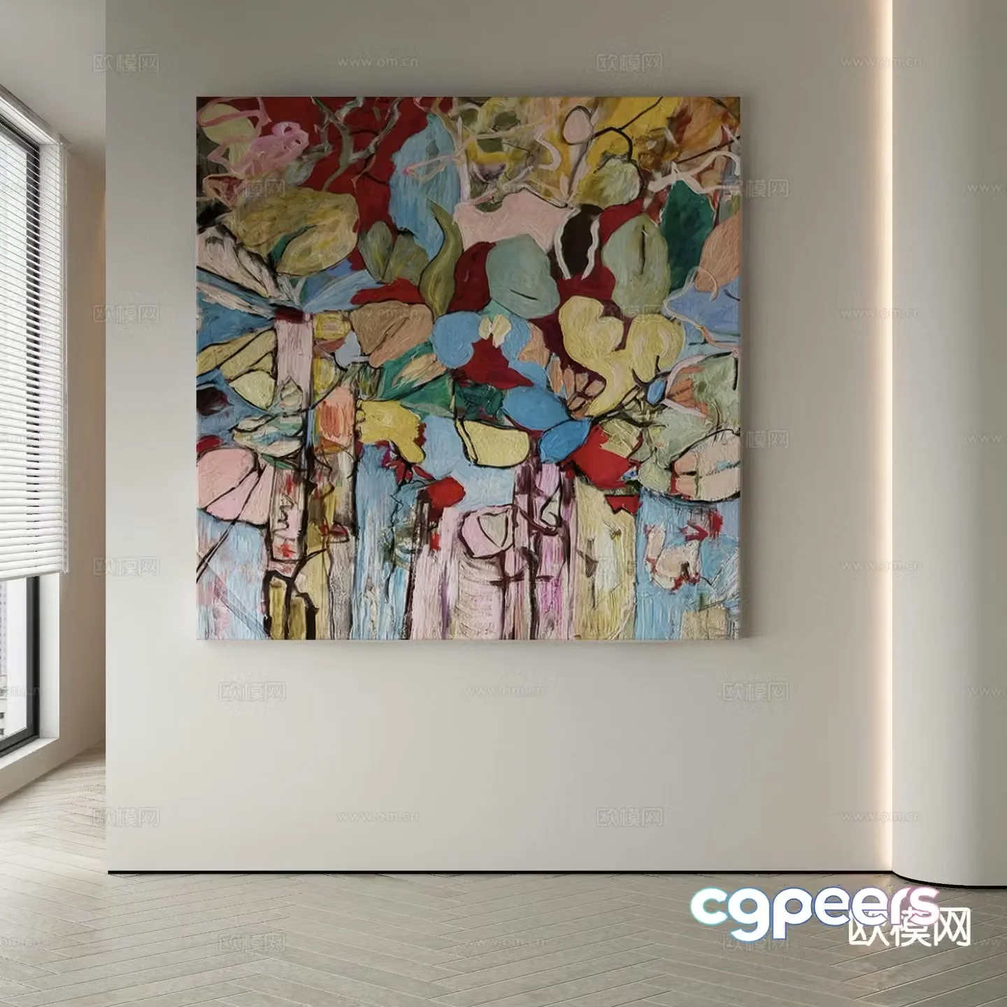 Wabi-sabi art painting texture painting decorative painting 3d model