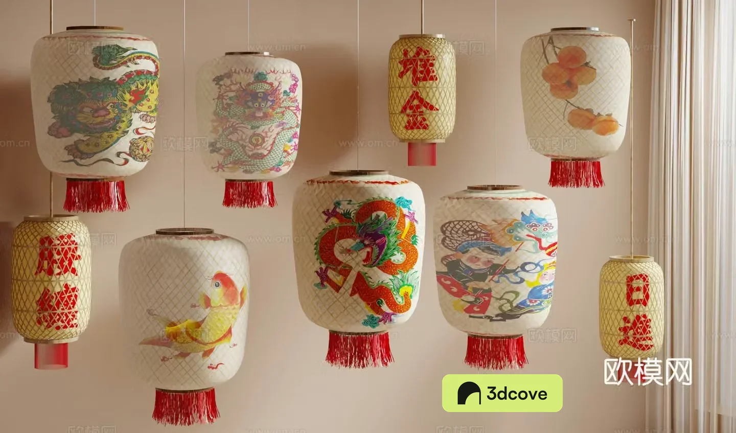 New Chinese lantern Zodiac lantern Chaoshan bamboo lantern