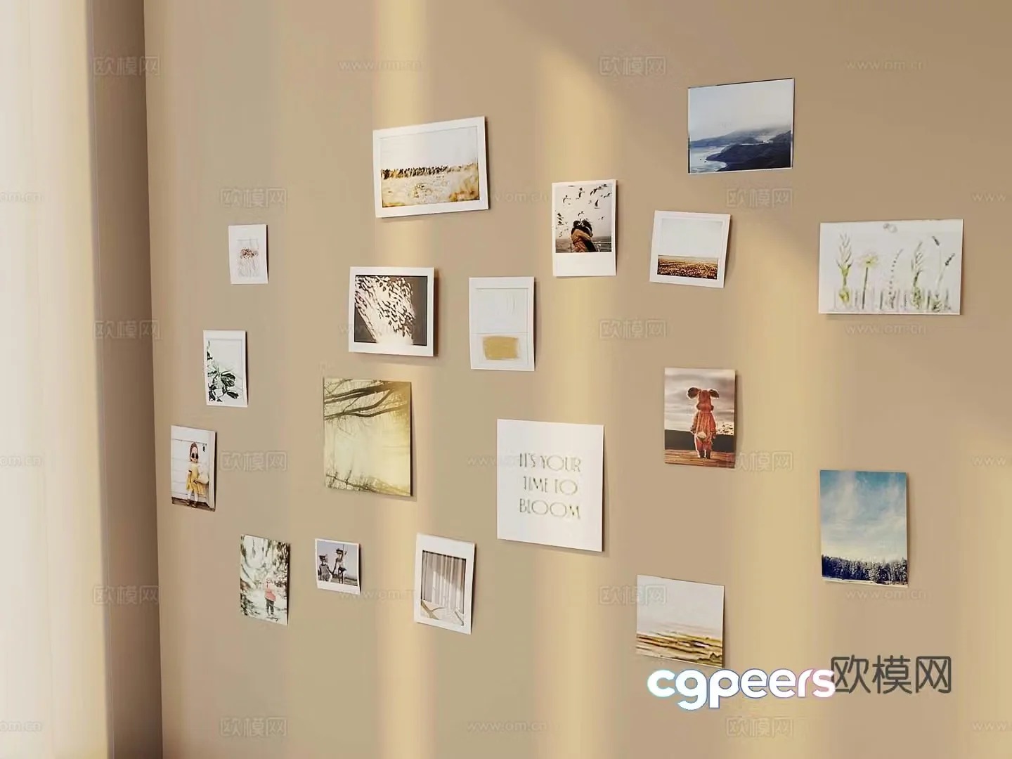 Modern photo wall 3d model