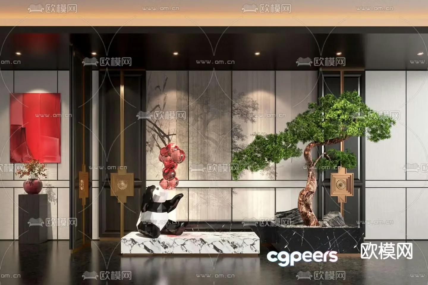 Indoor landscaping landscape sketch 3d model