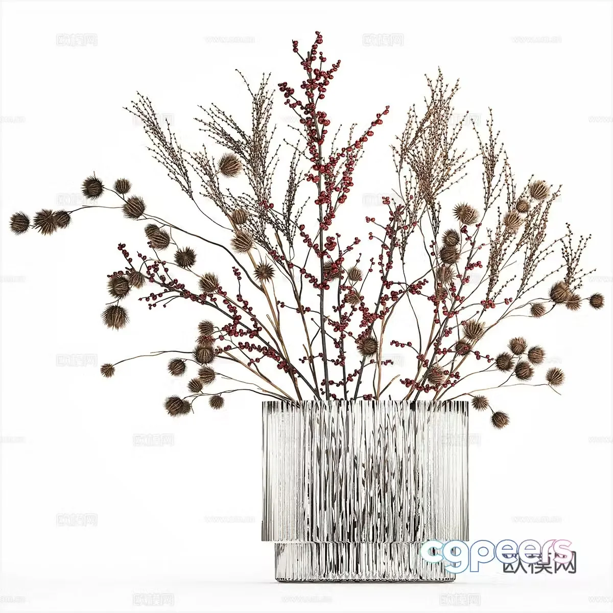 Modern vase flower art 3d model