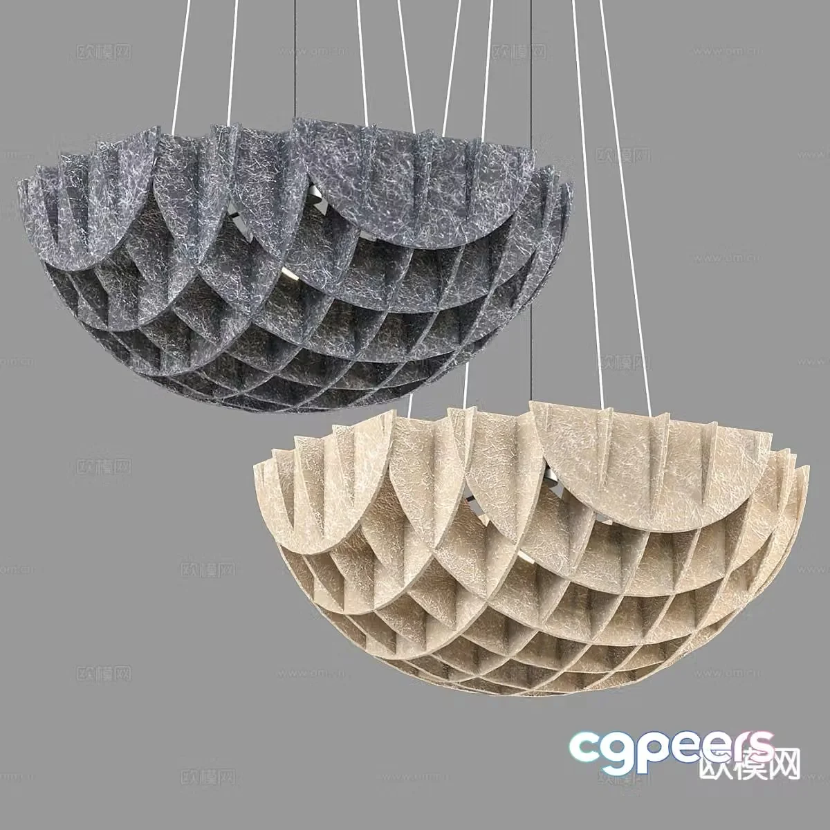 Wabi-sabi chandelier simple chandelier 3d model