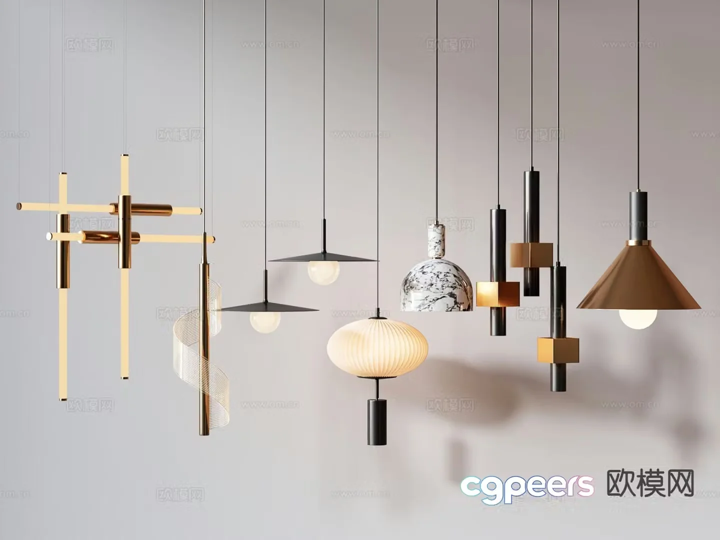 Modern bedside small chandelier 3d model