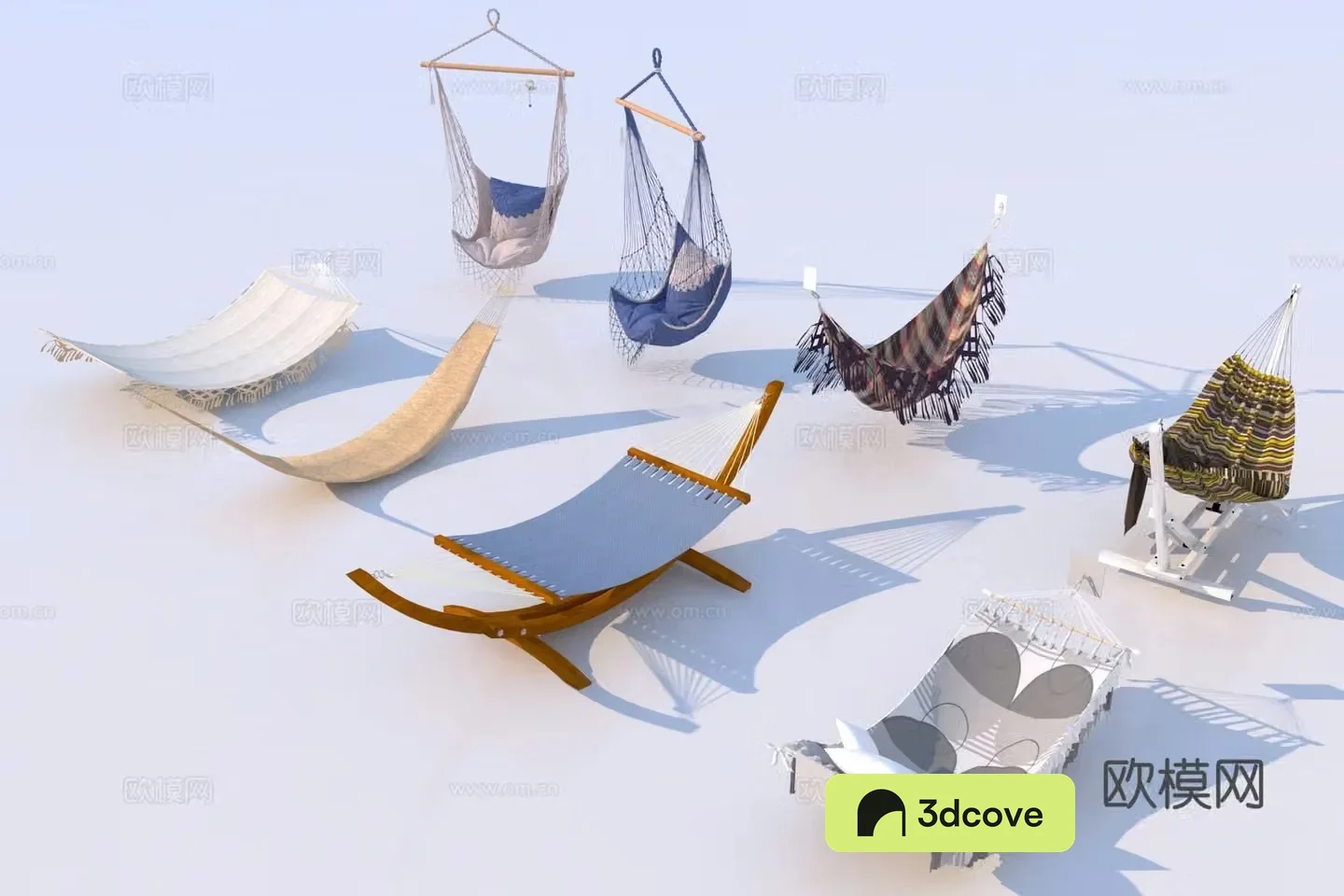Modern outdoor hanging chair combination