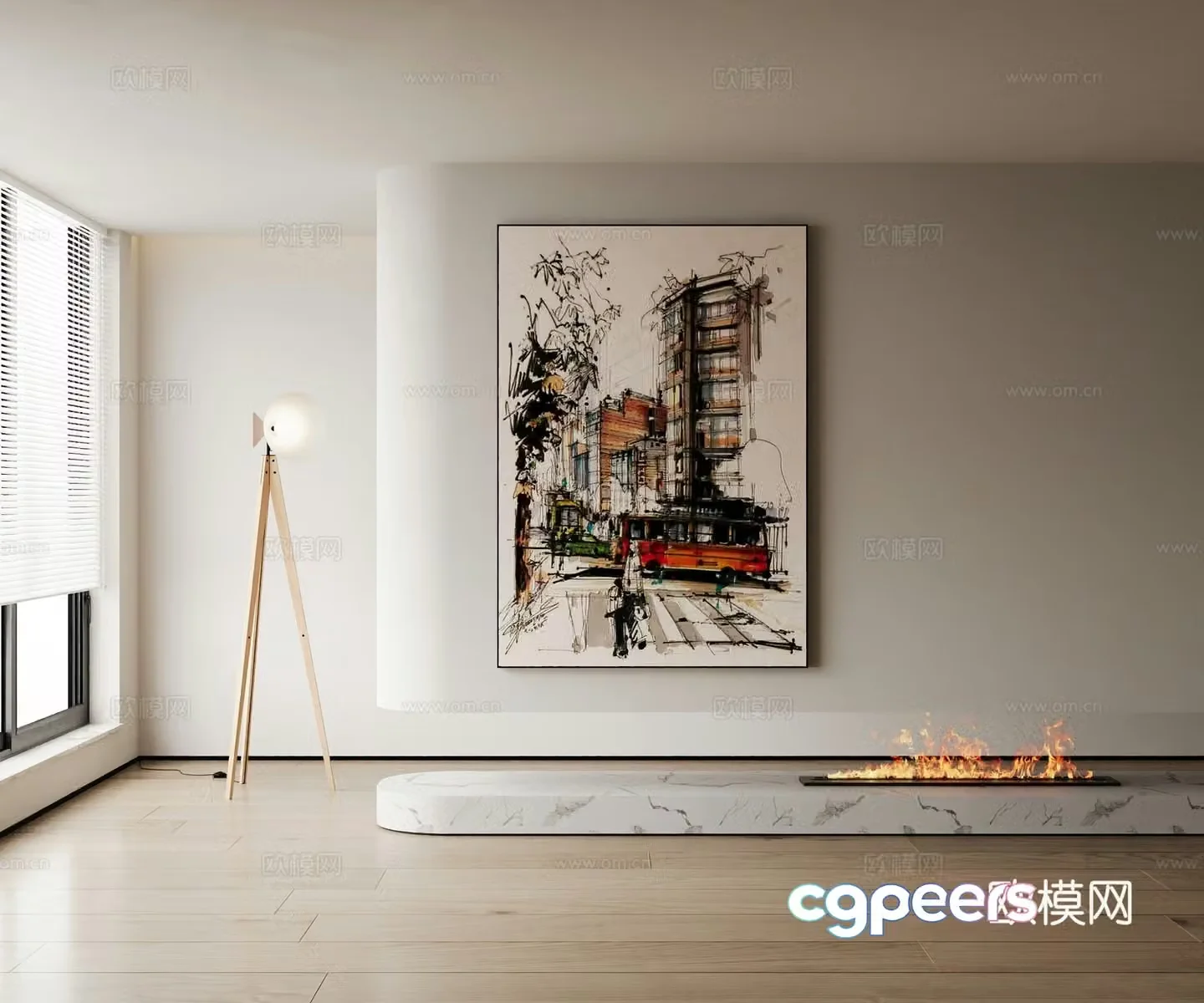 Modern decorative painting 3d model